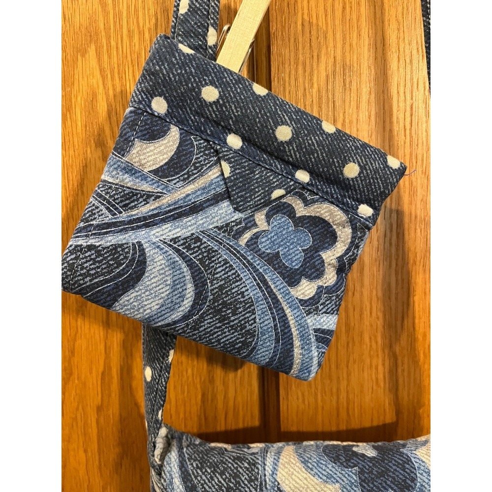 Boho Coastal Grandmother USA Handmade Artisan Quilted Floral Crossbody w Wallet - Picture 3 of 9